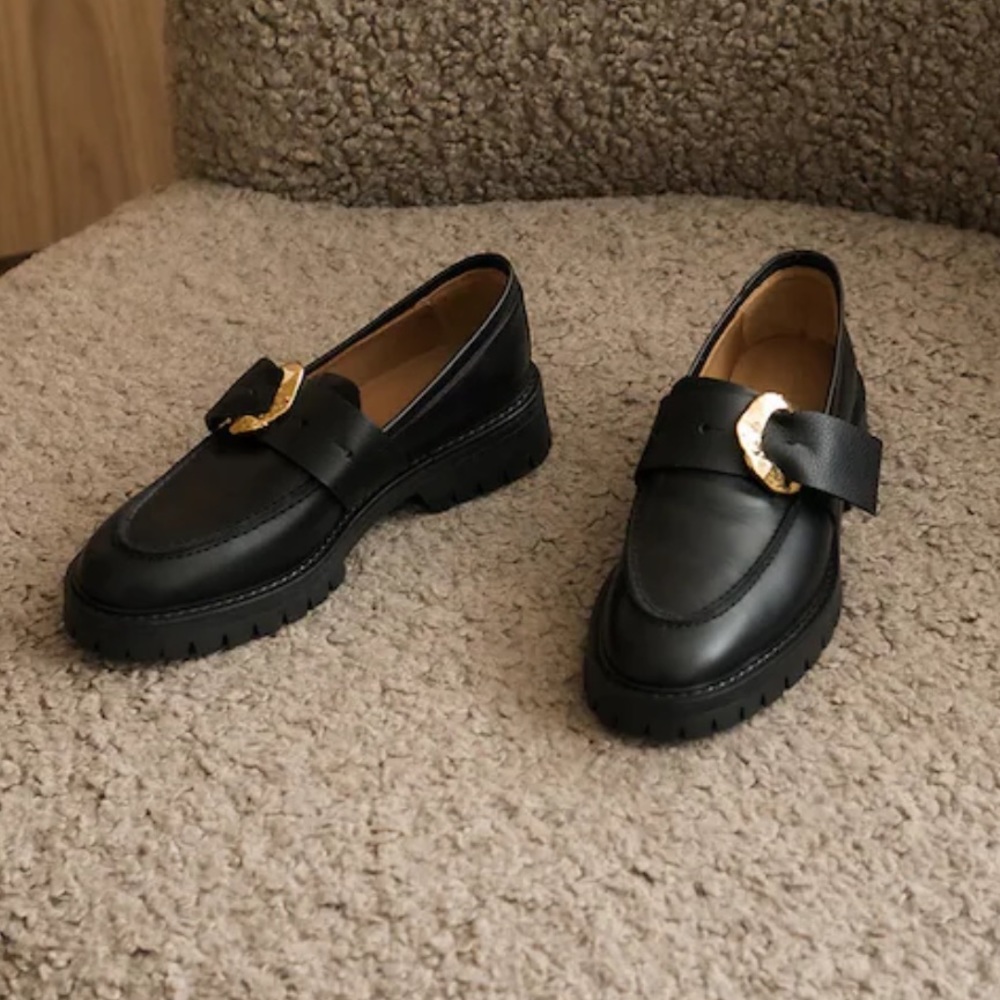 Leather women loafer black ( 38) by Flattered